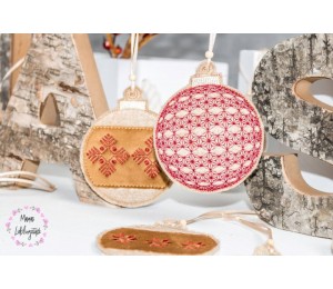 Stickserie - ITH Weihnachtskugeln - 33 Motive in 2 Größen